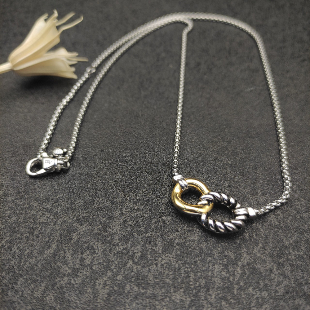 David Yurman Two-Color Horsebit Necklace - Picture 3 of 9